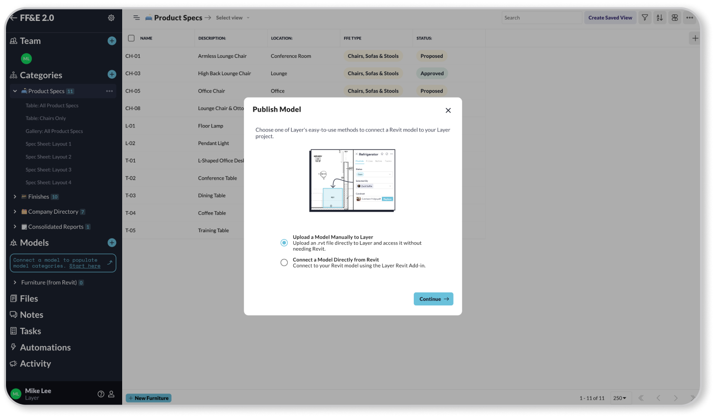 Load revit models and other BIM data