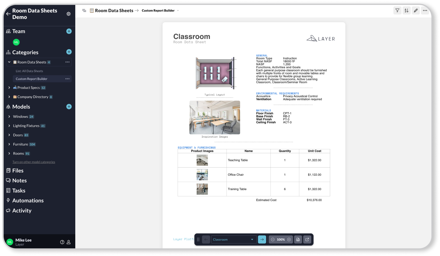 Create PDF reports from the drag and drop builder